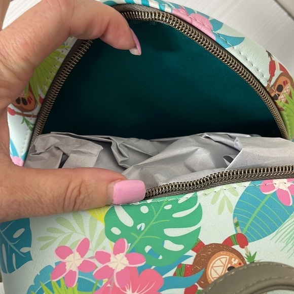 Disney Loungefly mini backpack Moana Pua Hei Hei Kakamora tropical floral NWT main image 7